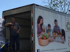 Van delivering food in Puerto Rico